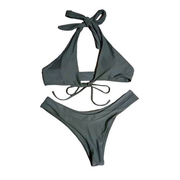 ZAFUL Women Sz 8 Bikini Set Swimwear Knotted Padded Thong Swimsuit Wire Free - Picture 1 of 4